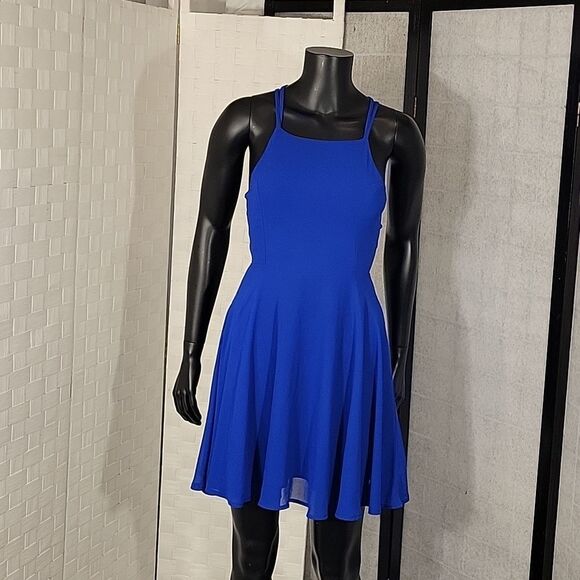 LULUS GOOD DEEDS ROYAL LACE UP STRAPLESS MINI DRESS - Picture 4 of 14